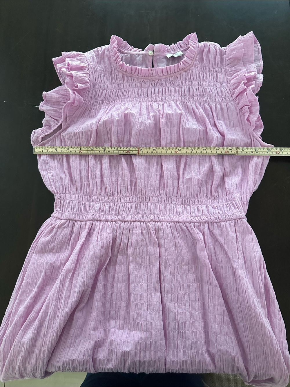 J. Crew Factory Gauzy Lavender-Pink Ruffle Sleeve Midi Dress Sz L - Picture 6 of 7
